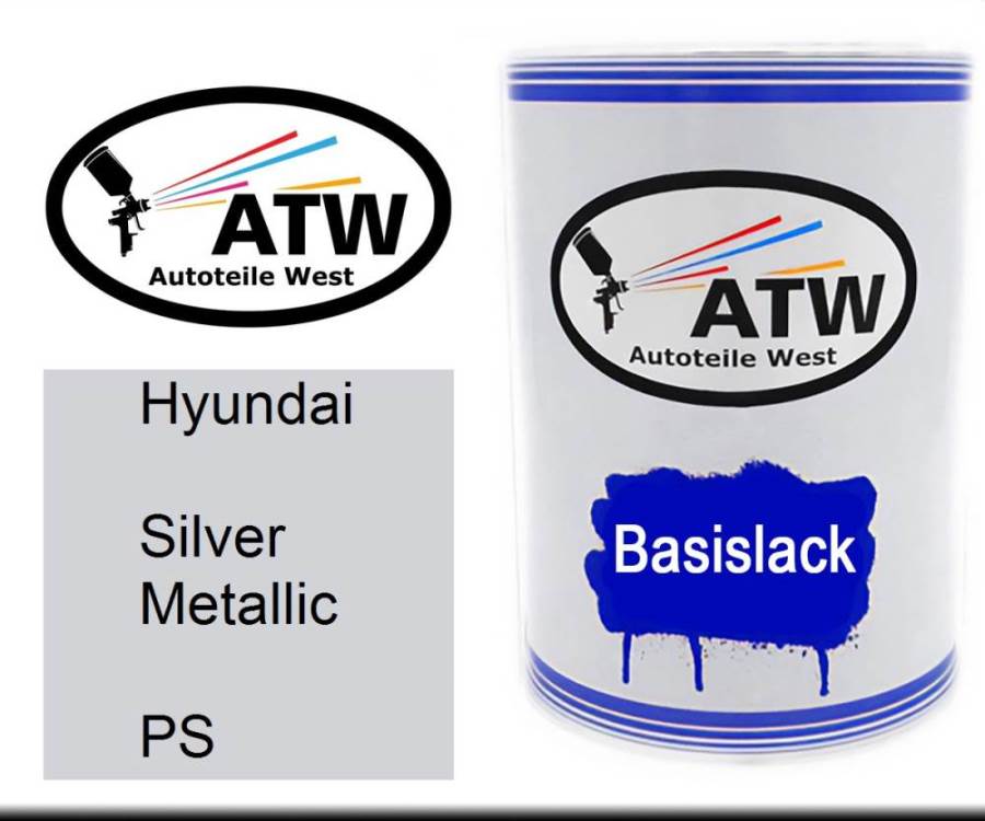 Hyundai, Silver Metallic, PS: 500ml Lackdose, von ATW Autoteile West.